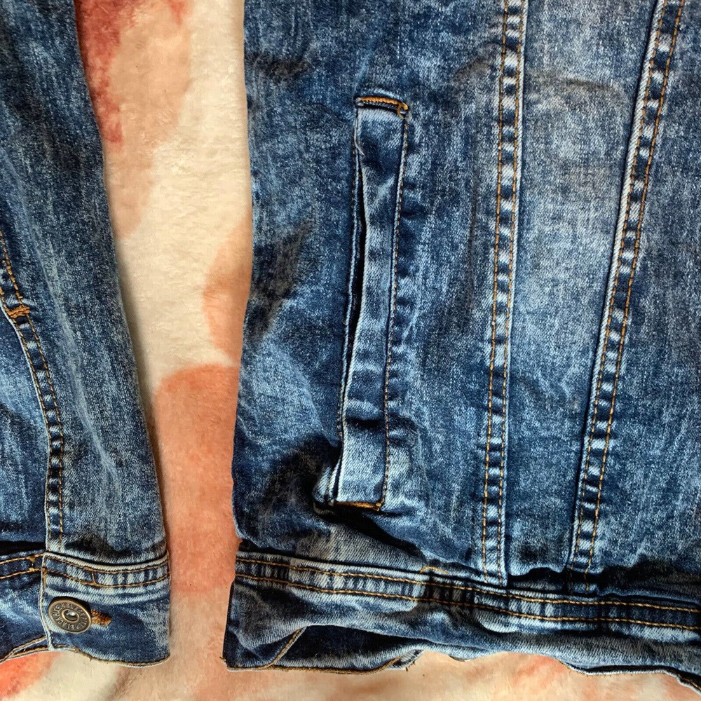 Black Pike Blue Denim Jean Jacket Size L - Picture 4 of 12